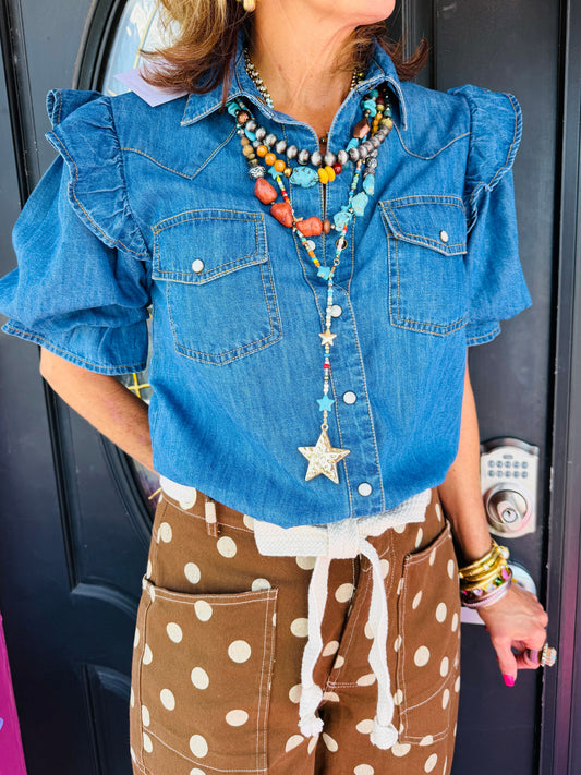 Annie Denim Button Up
