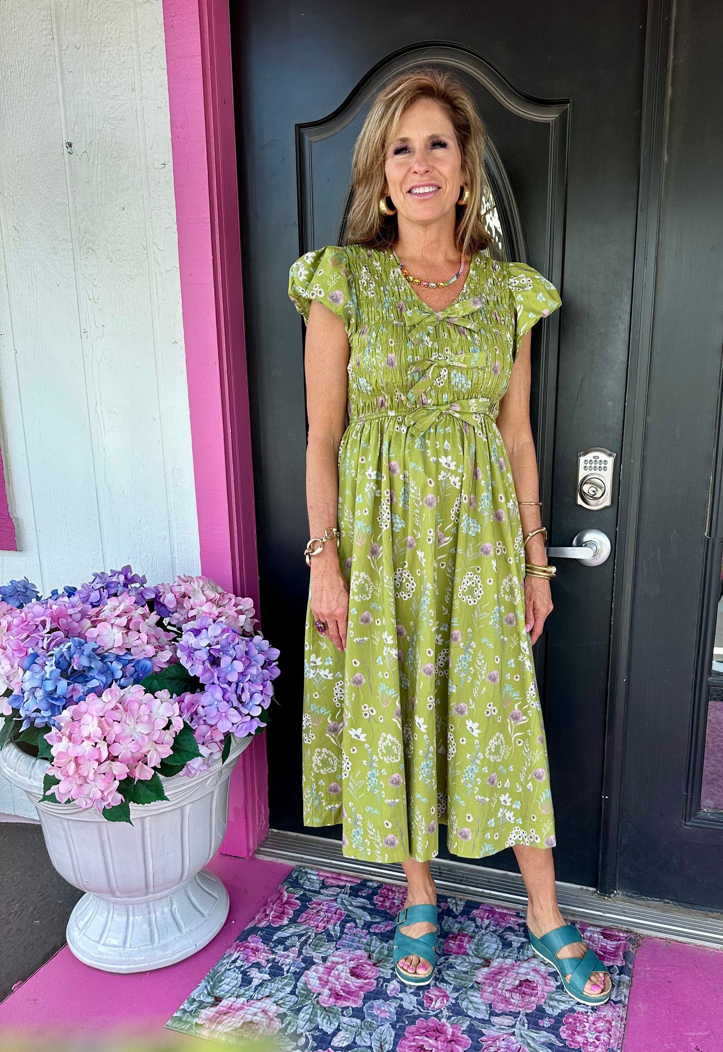 Martini Olive Floral Maxi Dress