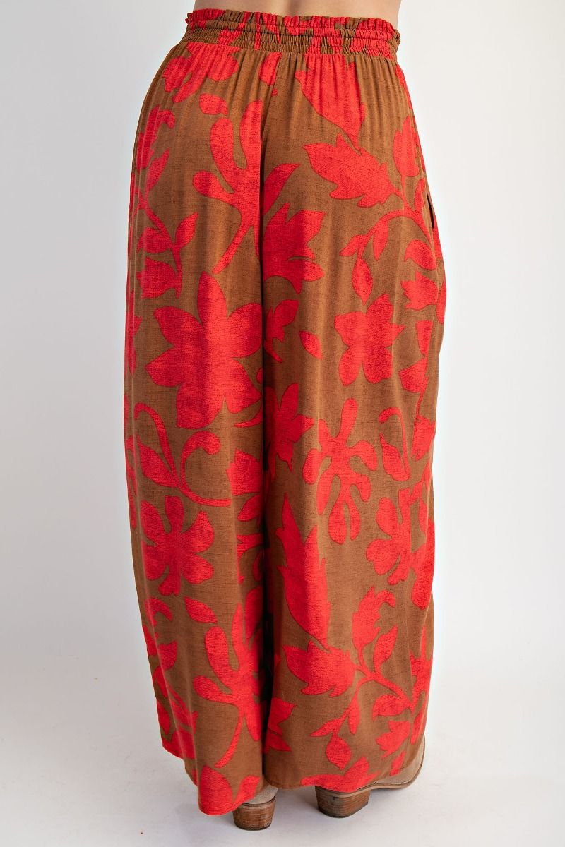 Camellia Elastic Wide Leg