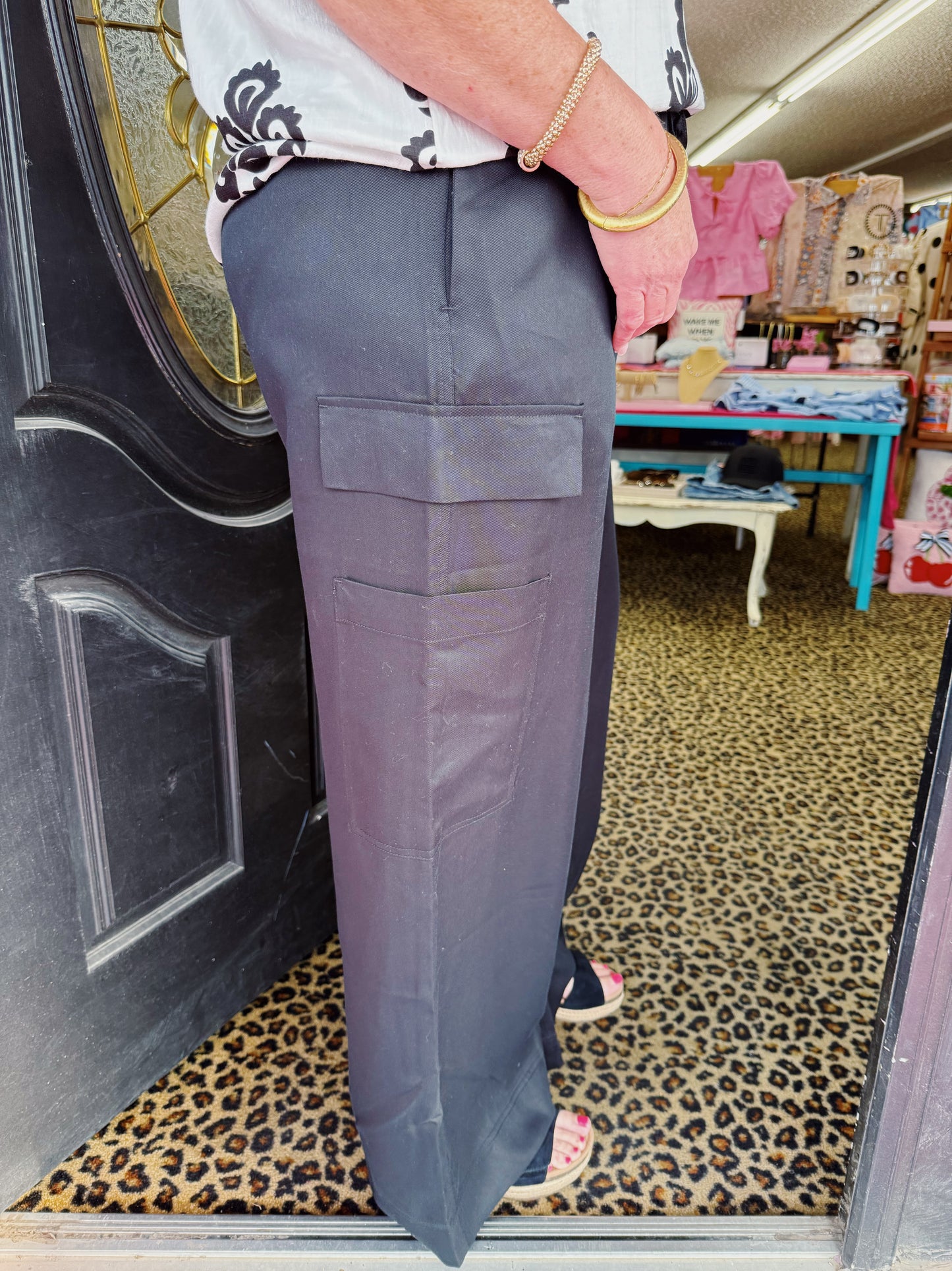 Black Renegade Wide Cargo Pant