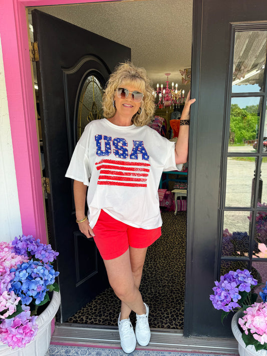 USA Rhinestone Tee