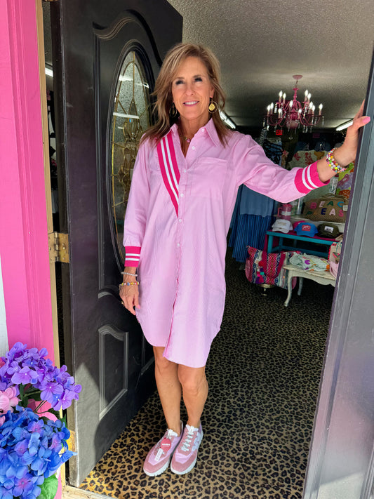 Wenna Pink Shirt Dress