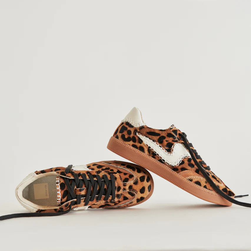 Leopard Notice Stitch Calf Sneaker