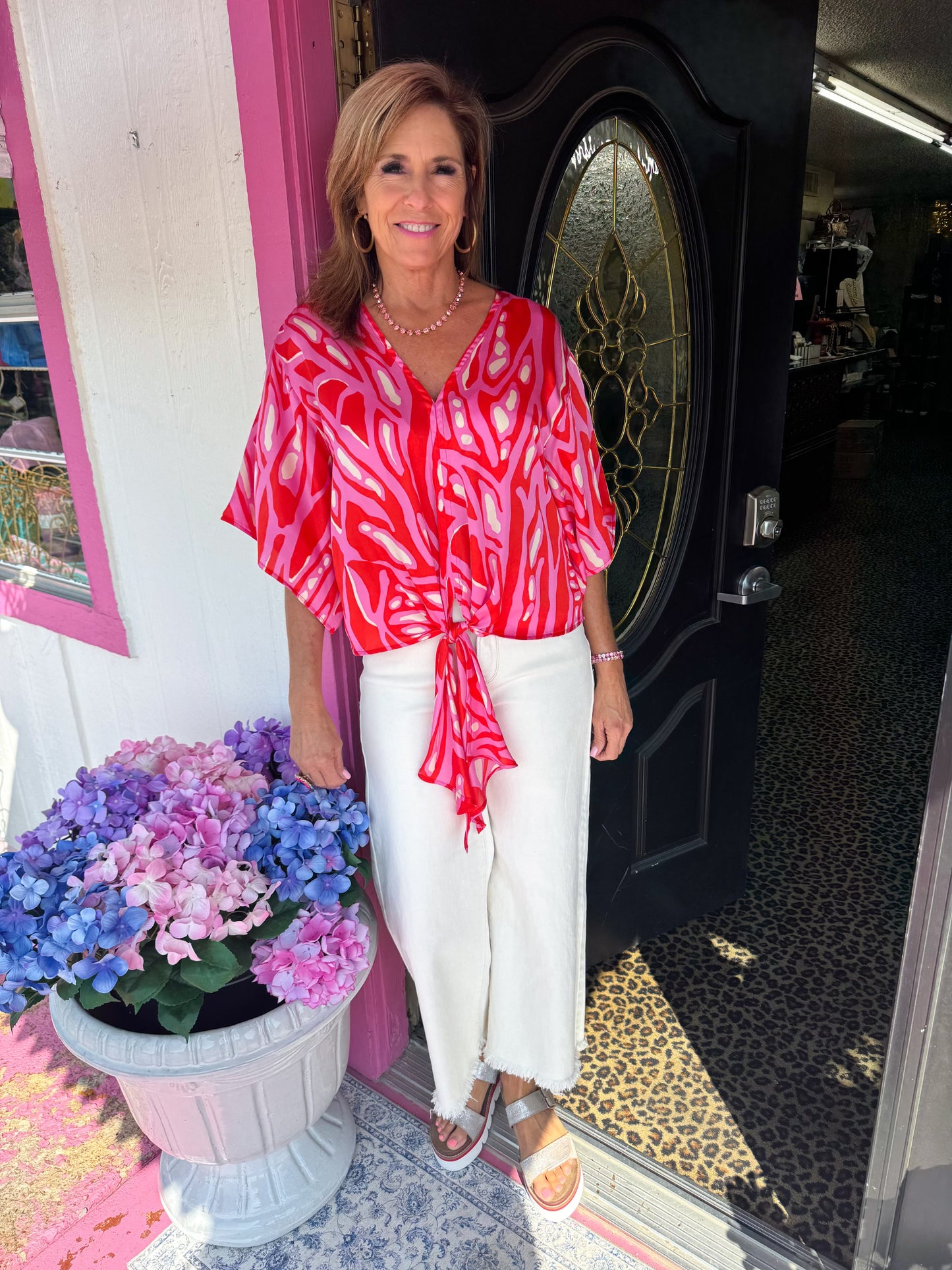 Cream TC Crop Wide Pants