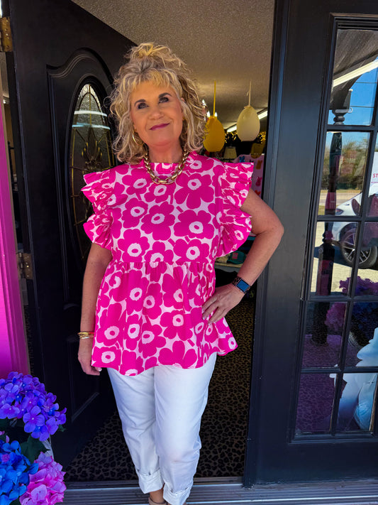 Pink Flower Top