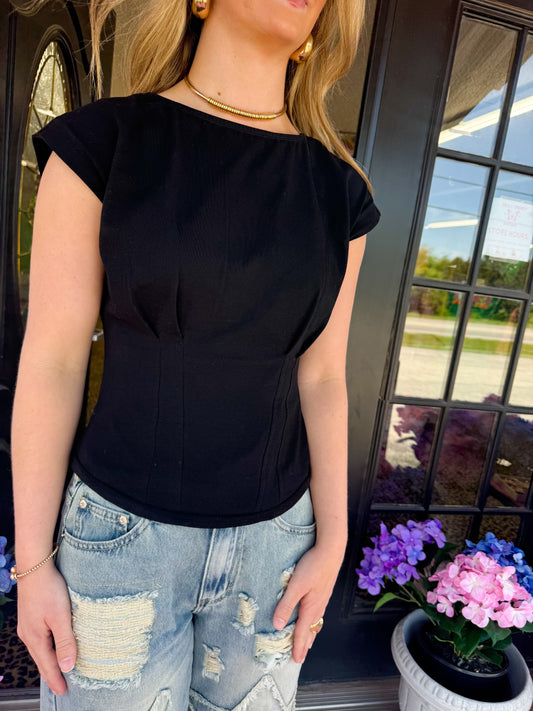 Black Corset Style Body Top