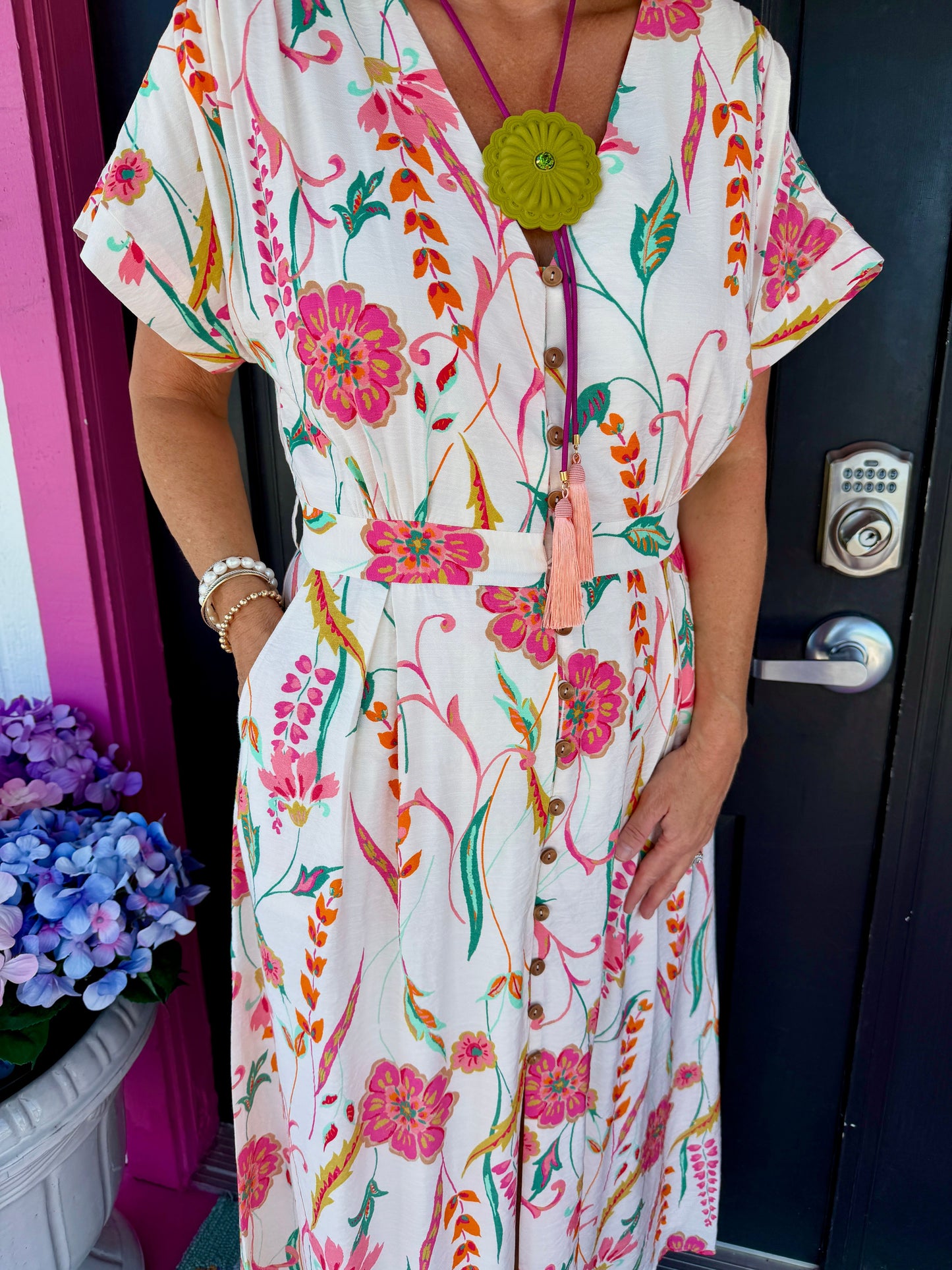 SS Cream Floral Dress
