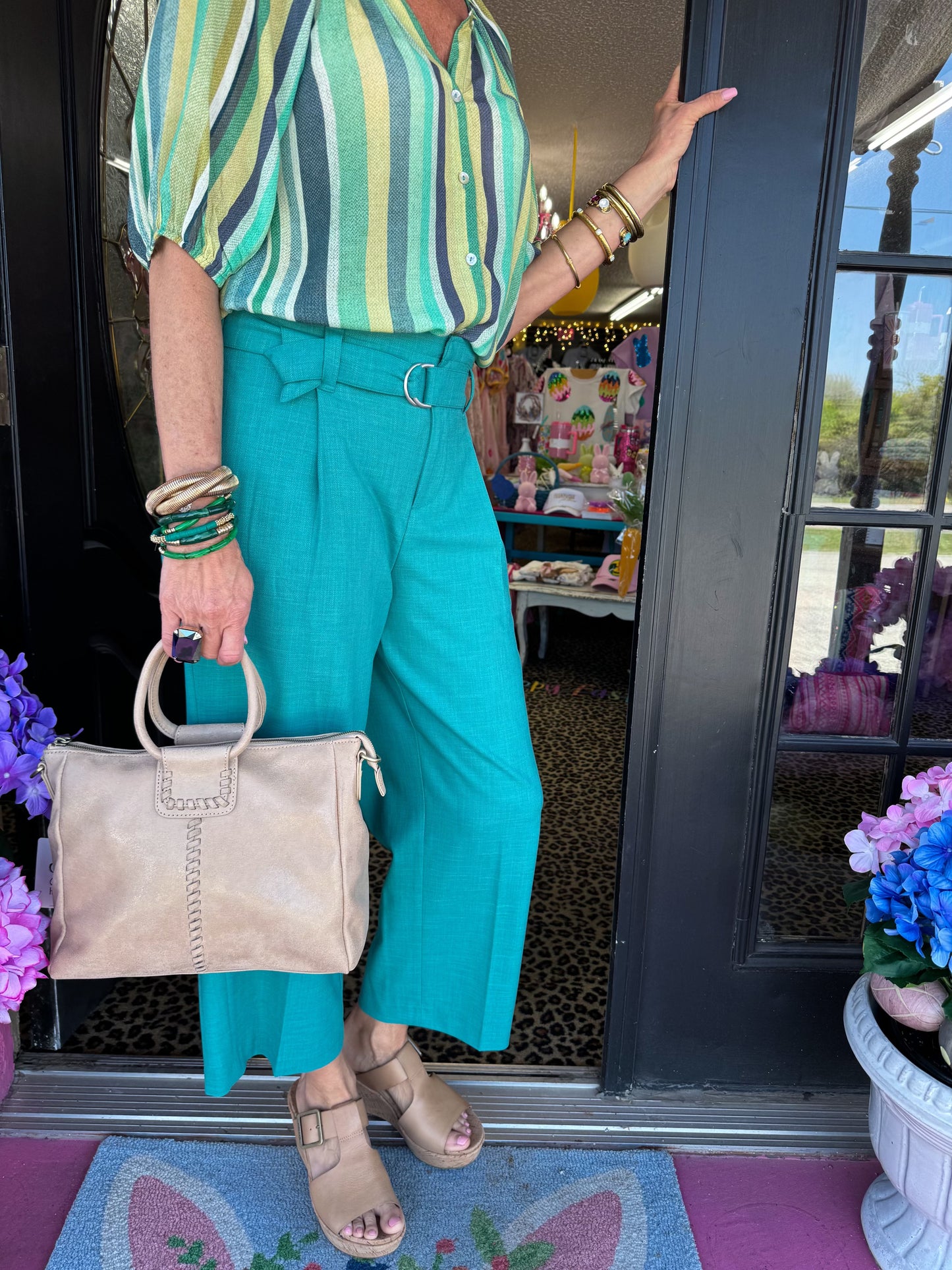 Mint Belted Crop Trouser