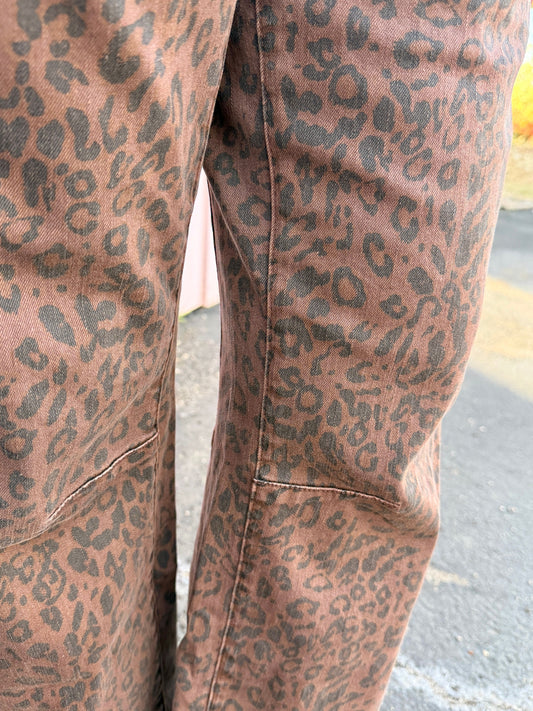 Brown Leopard Lasso Jean