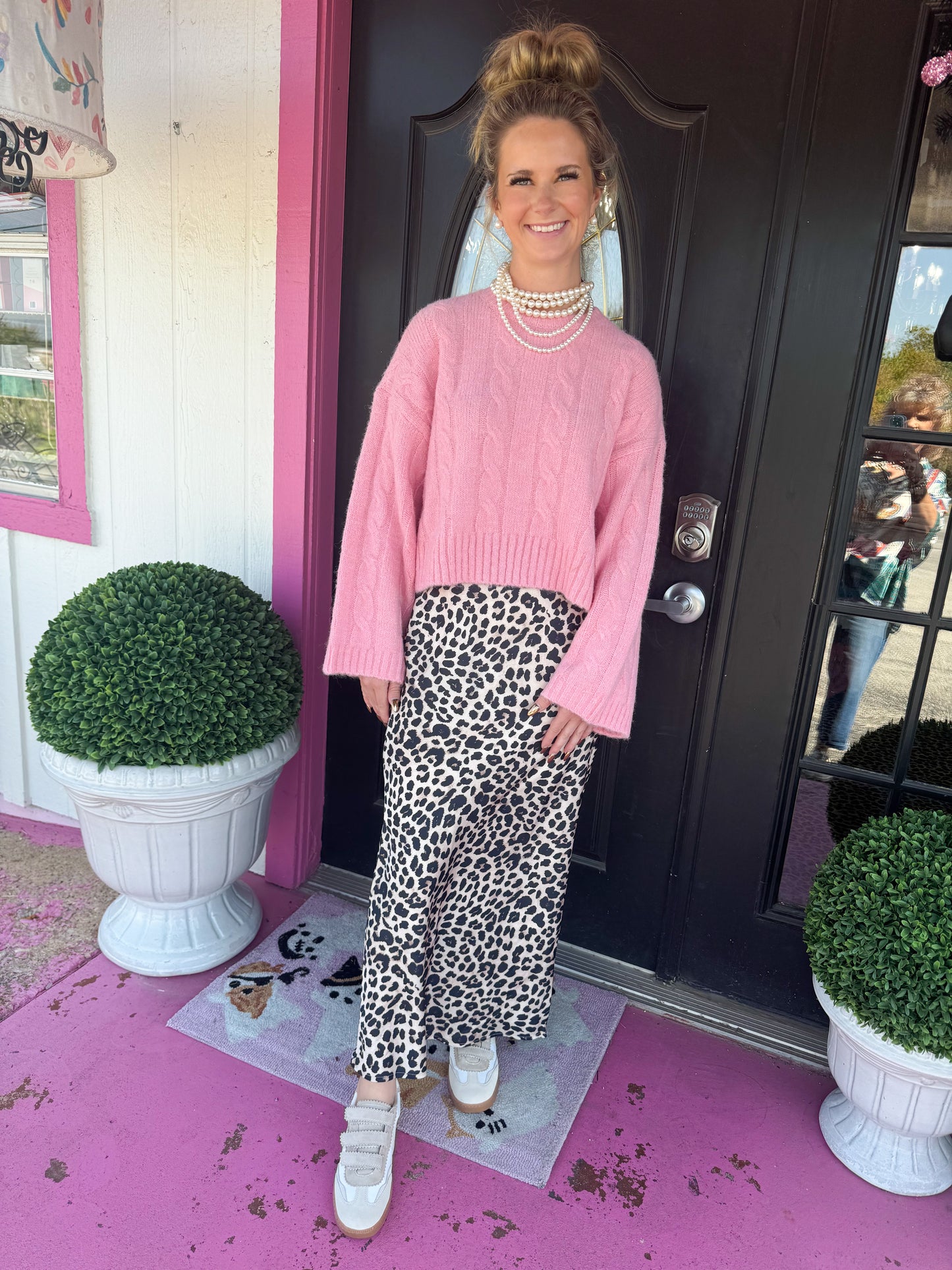 Pink Bell Sleeve Sweater