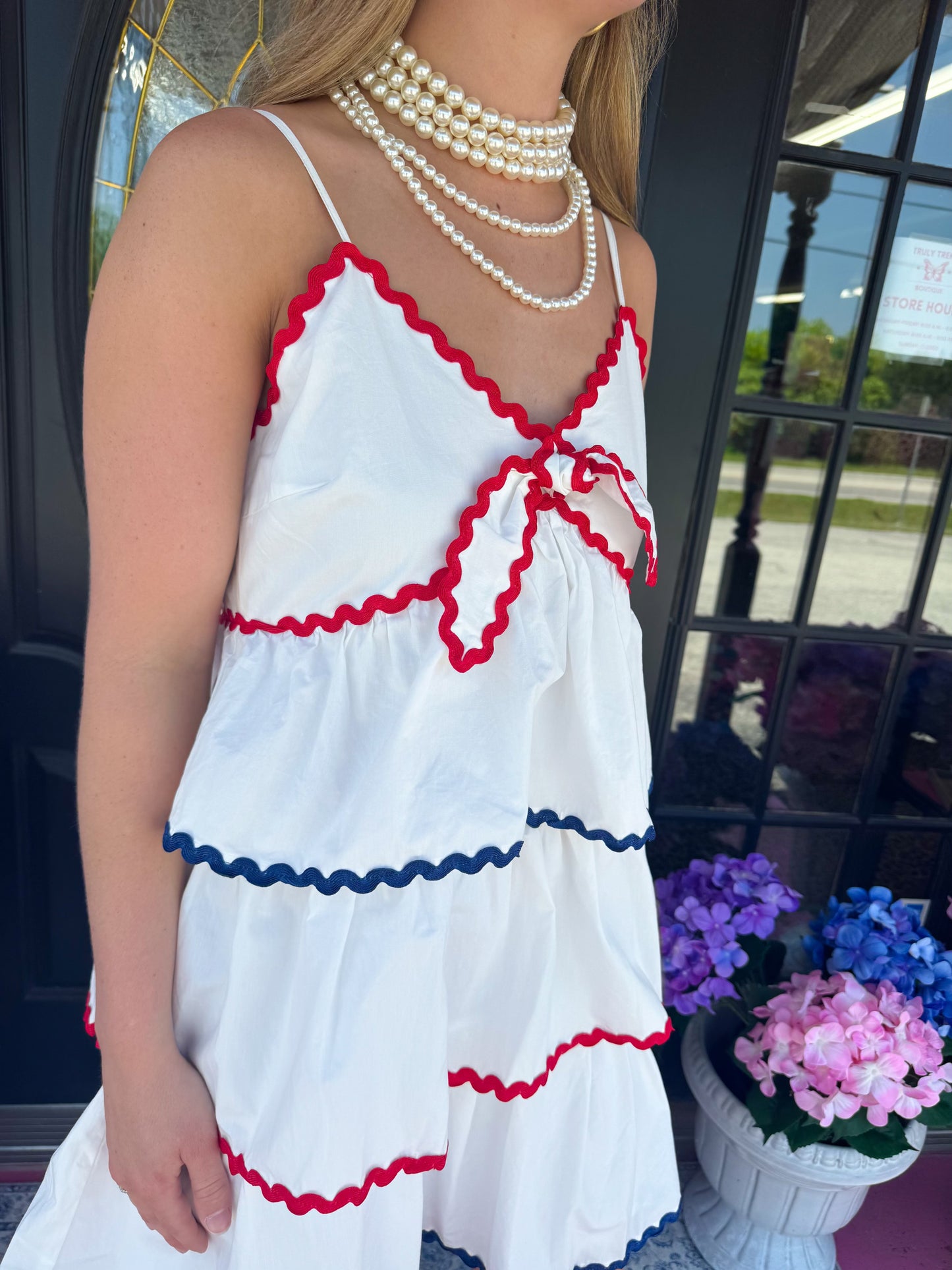 White Poplin Tiered Dress