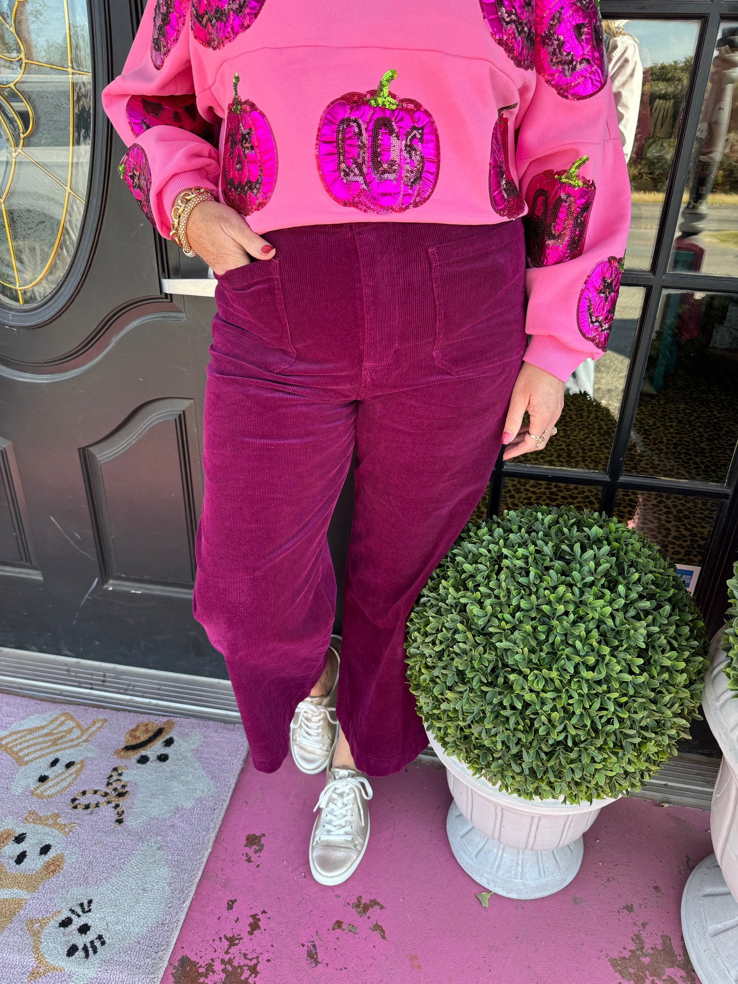 Analei Blkberry Corduroy Pant