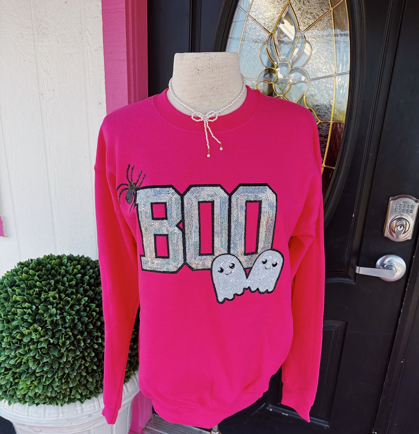 Pink Boo Sequin Sweatshirt