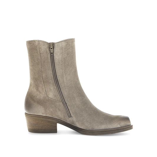 Tan Suede Snip Toe Short Bootie