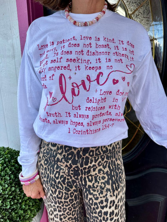 White Love is Patient LS Tee