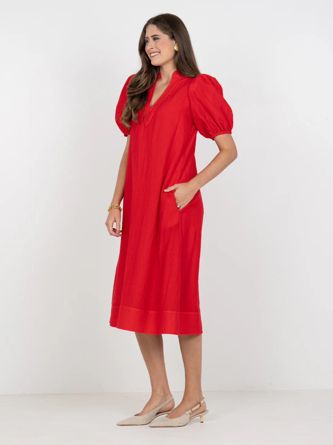 Cardinal Red Hampton Maxi Dress