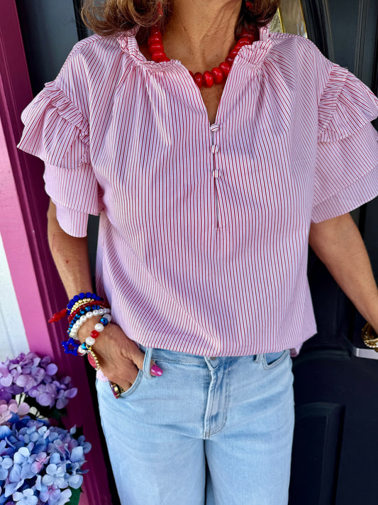 Red Striped Jessy Top