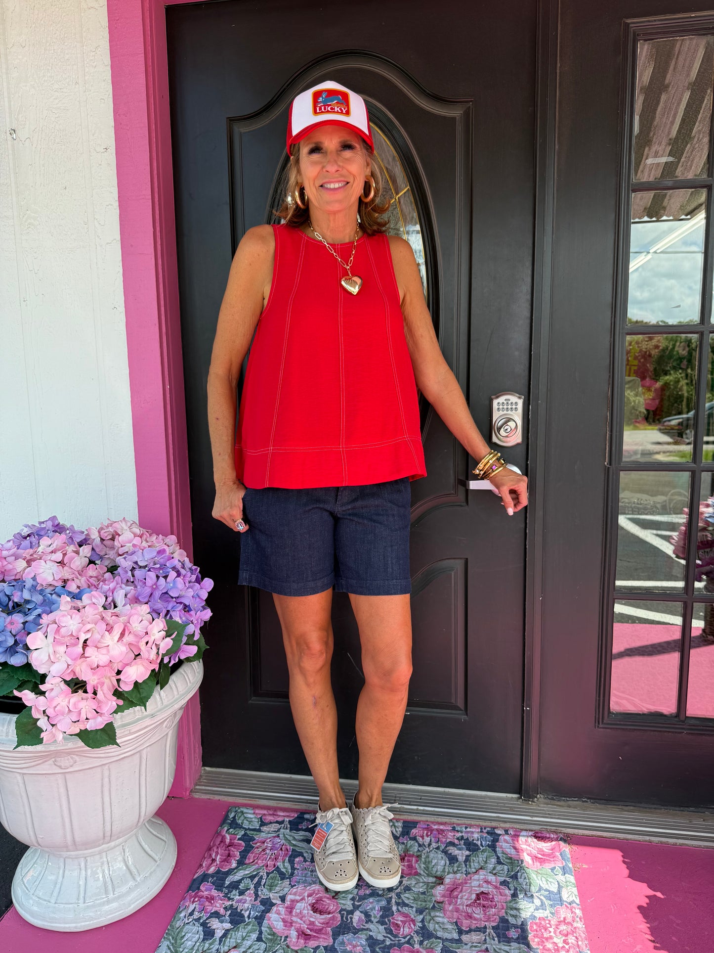 Red Sleeveless Top