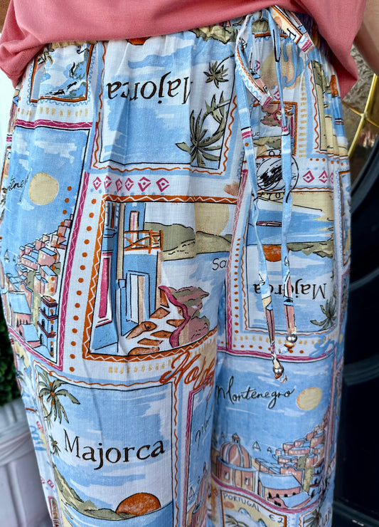 Aqua Drawstring Pant