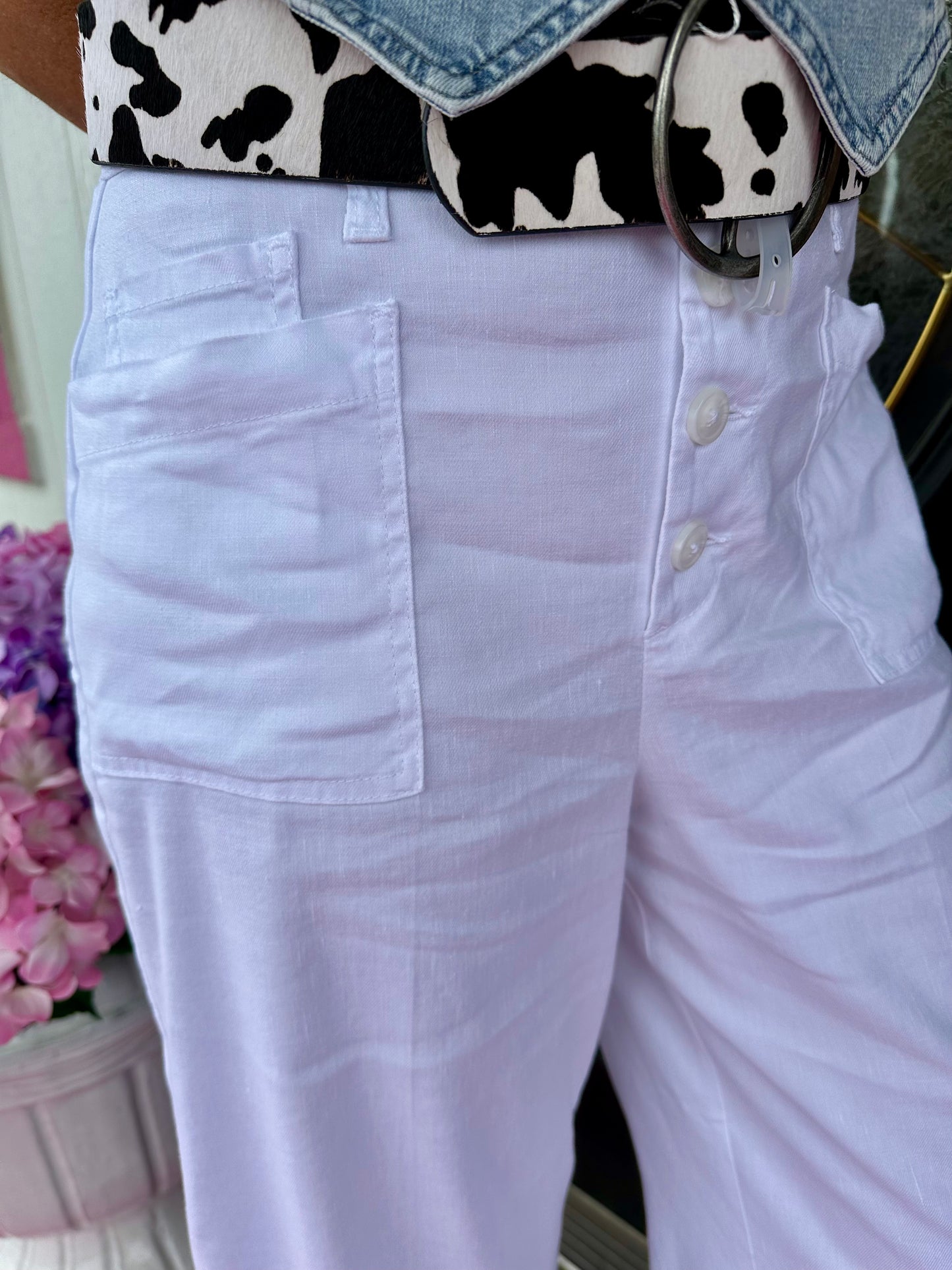 Sophia White Crop Wide Leg Pant