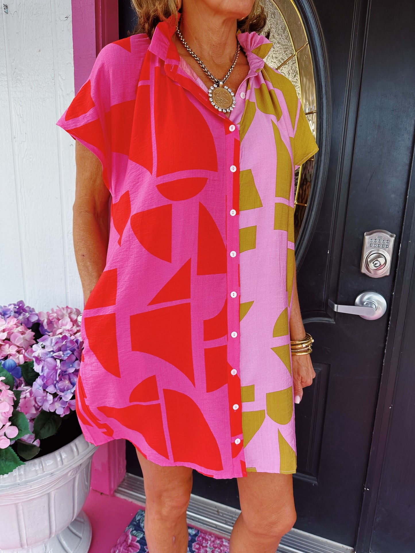 Multi Colorblock Slvless Dress