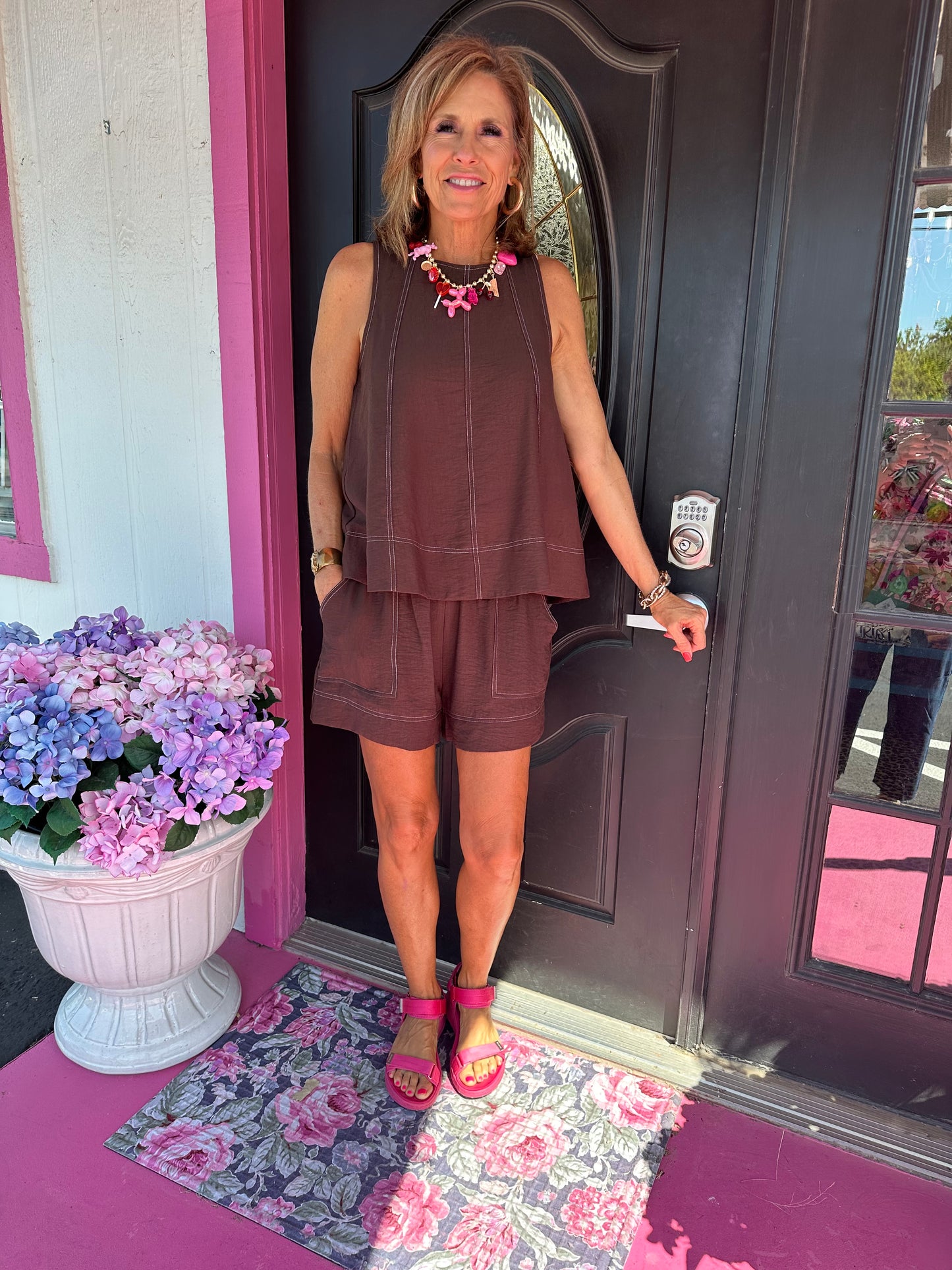 Brown Tank Short Set