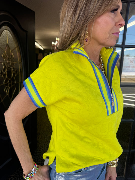 Poppy Key Lime Cheetah Pullover