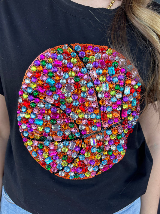 Black Rainbow Basketball Tee