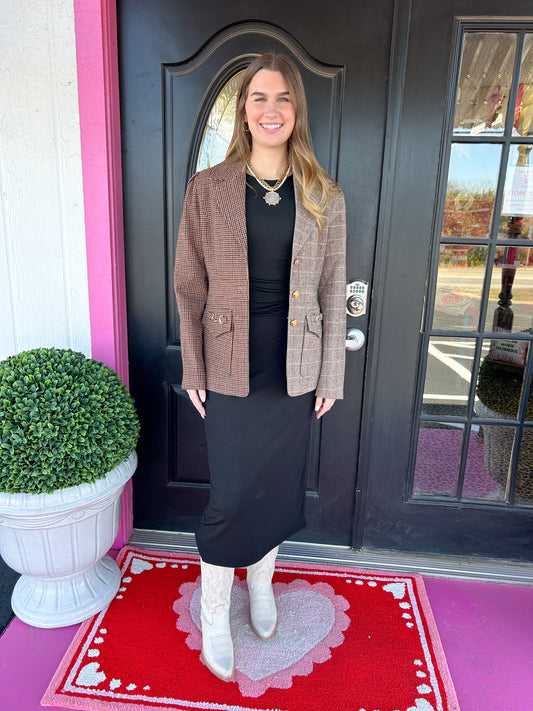 Black Adison Midi Dress