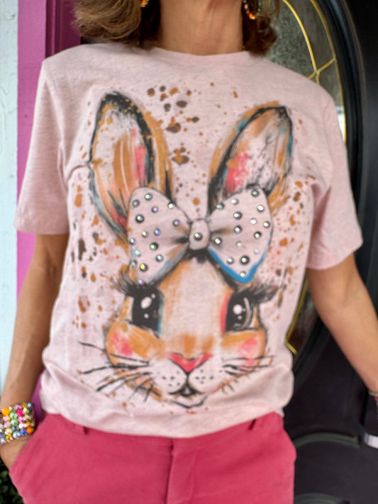 Rhinestone Bow Bunny Tee