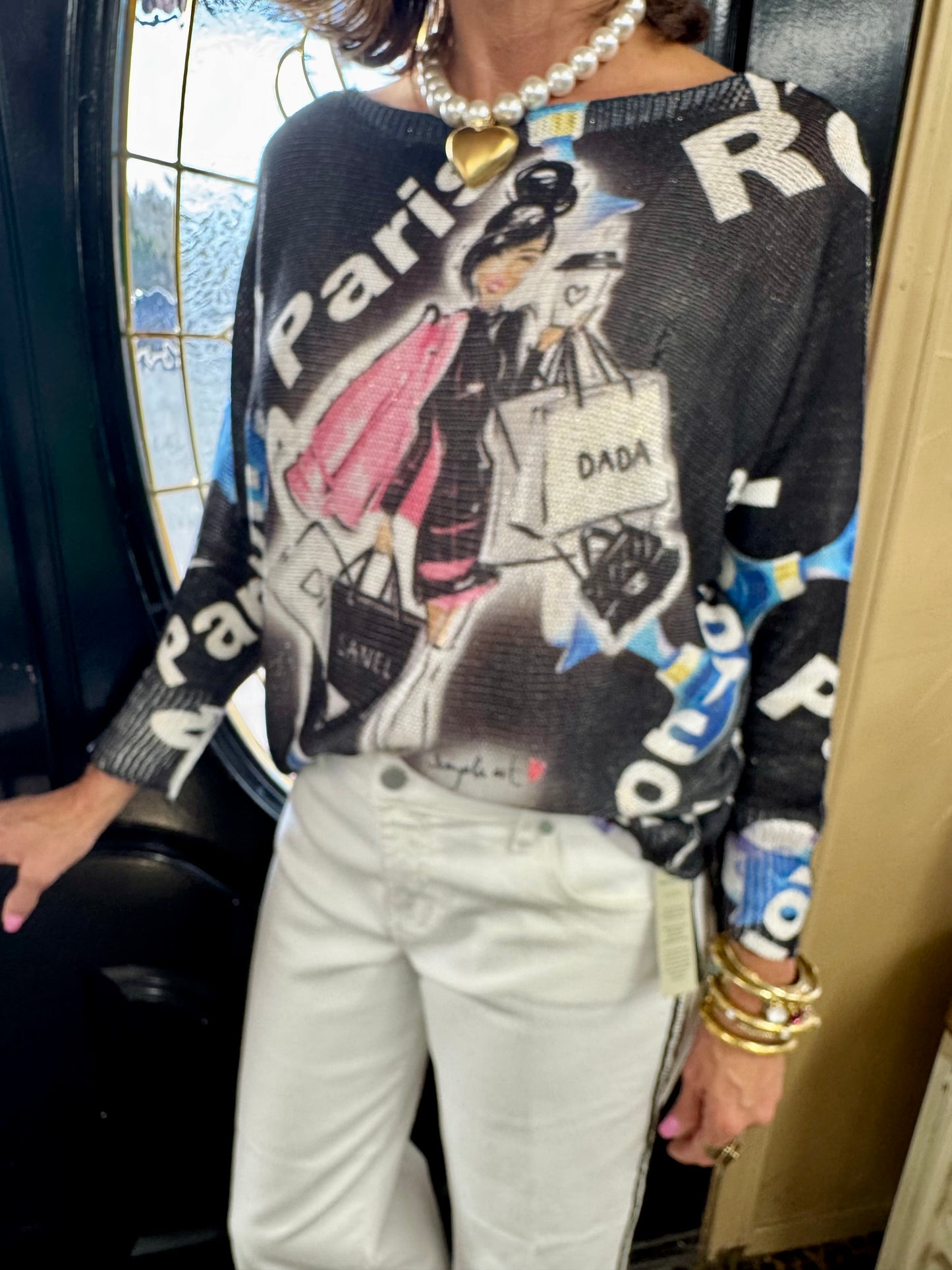 Knit Woven Sweater - One Size