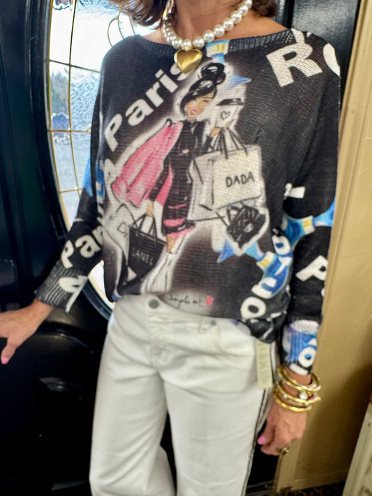 Knit Woven Sweater - One Size