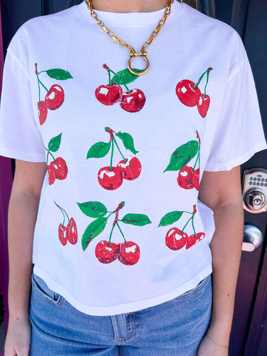 White Cherry Bingo Tee