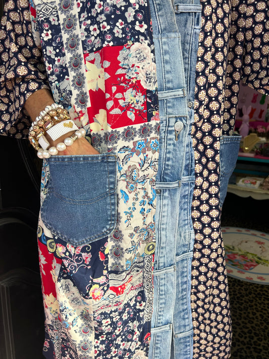 Janis Denim Mix Long Cardigan OS
