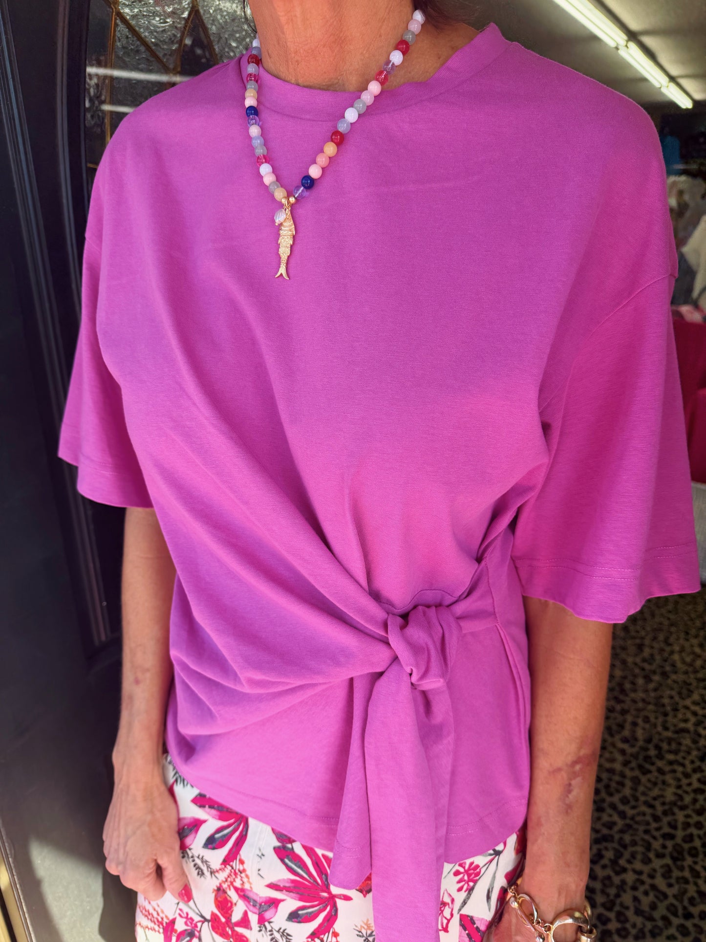 Iseora Violet Side Tie Top