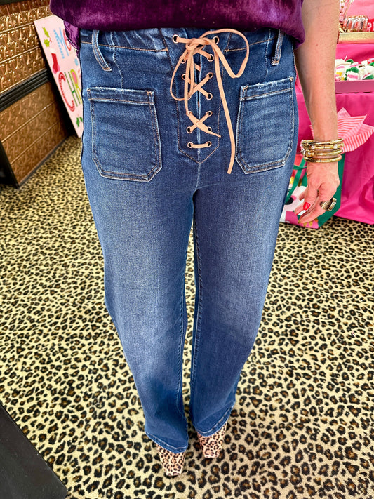 HR Wide Front Tie Detail Jean