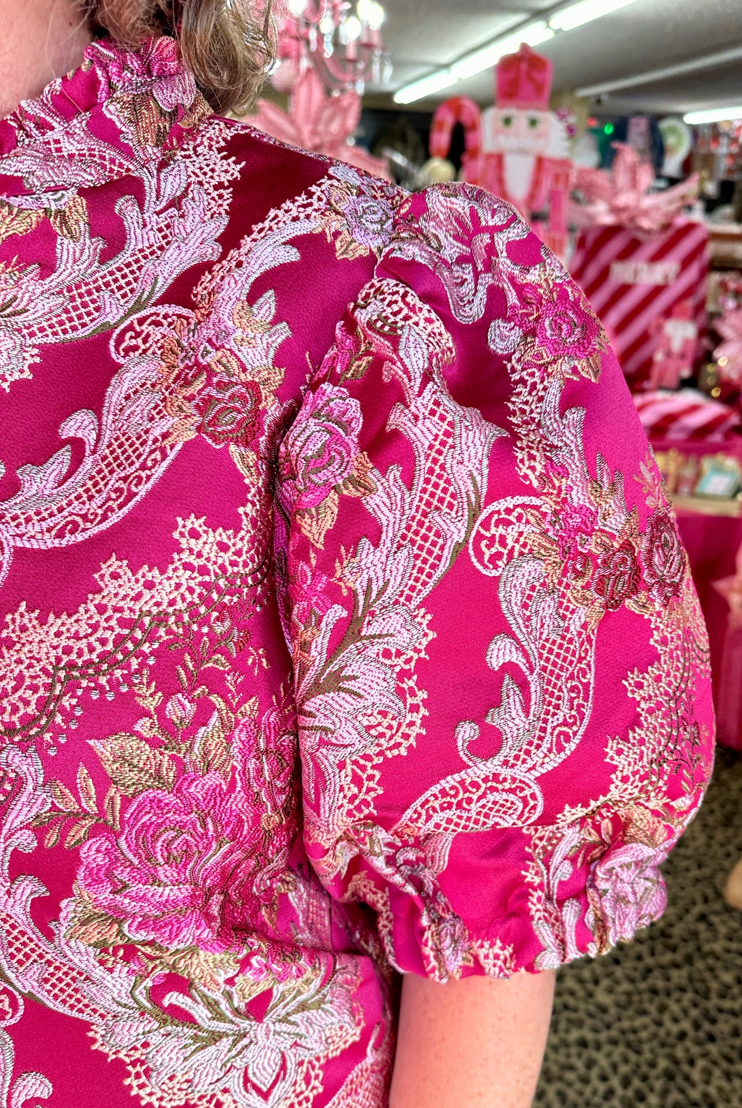 Berry Floral Embroidered Dress