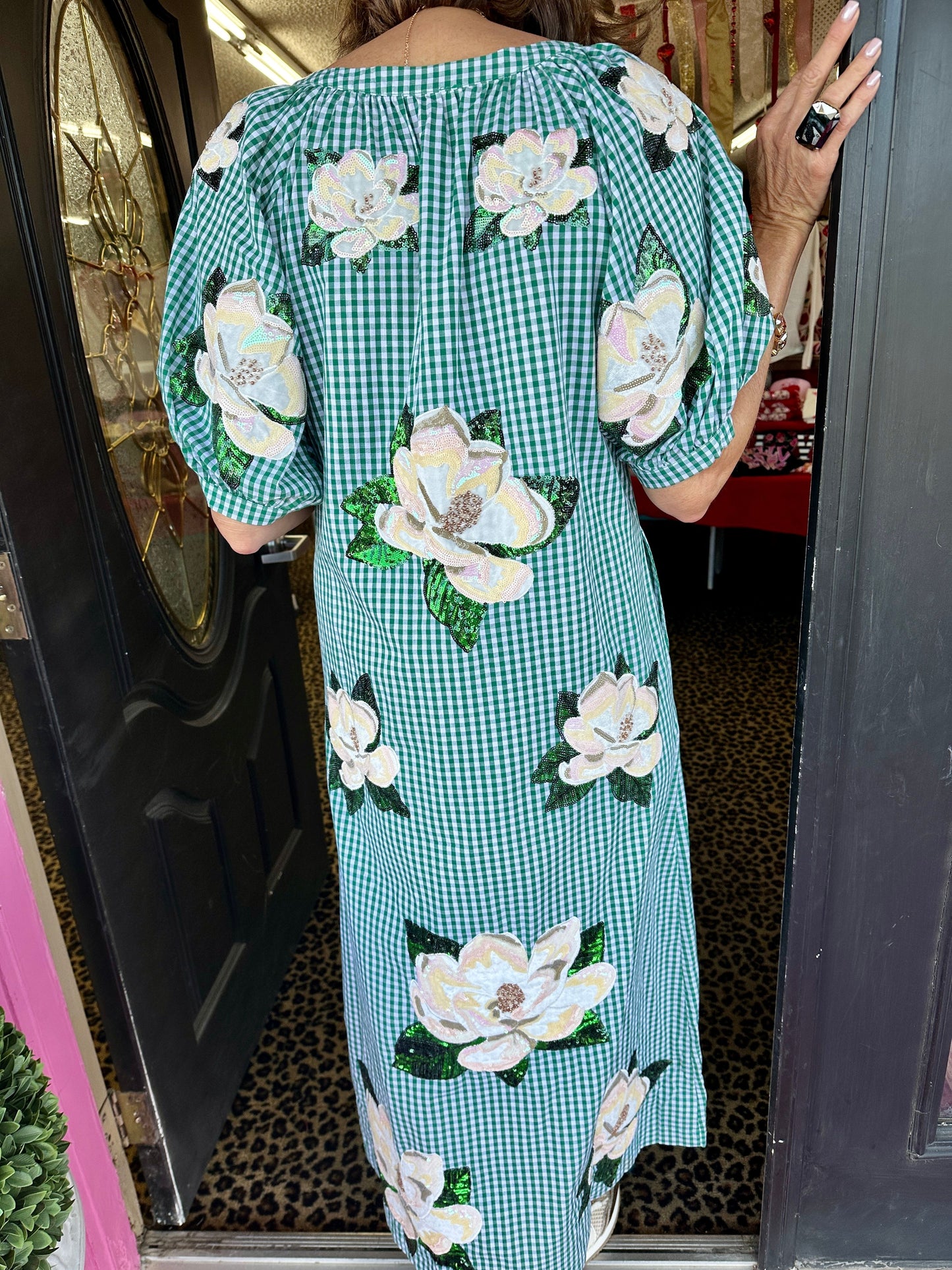 Green Gingham Magnolia Dress