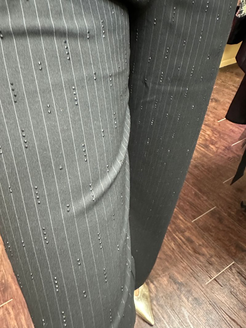 Black Pinstripe Sparkle Pant