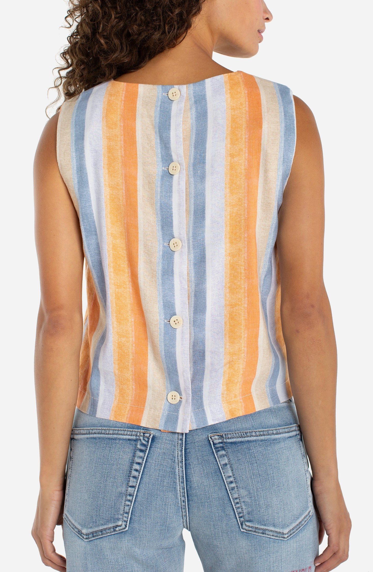 Multi Stripe Sleeveless Shell Top