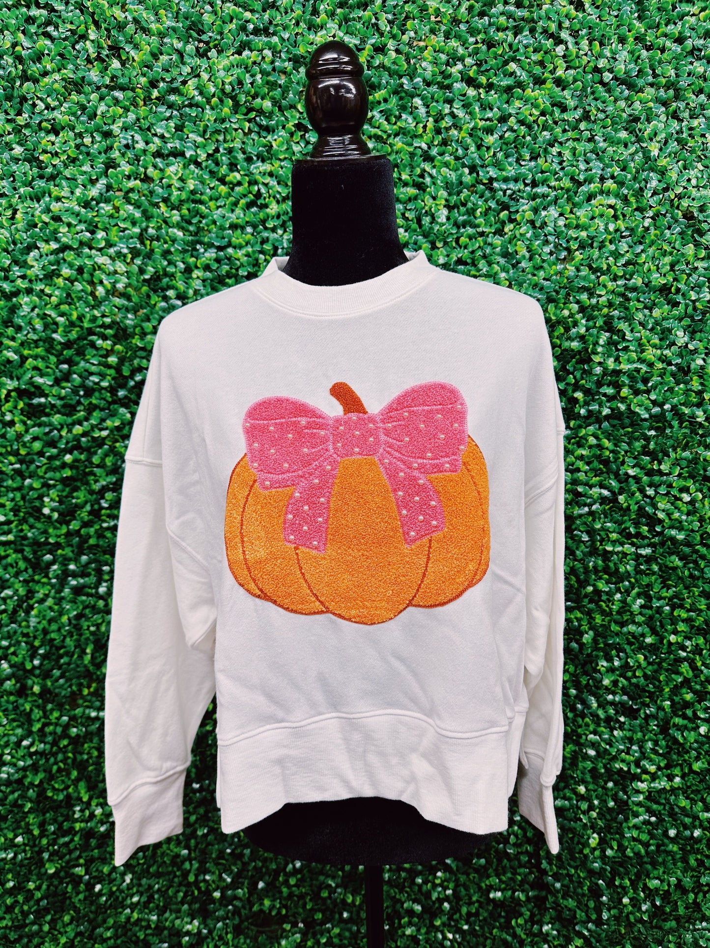 Cream Pumpkin Bow Relaxed SS