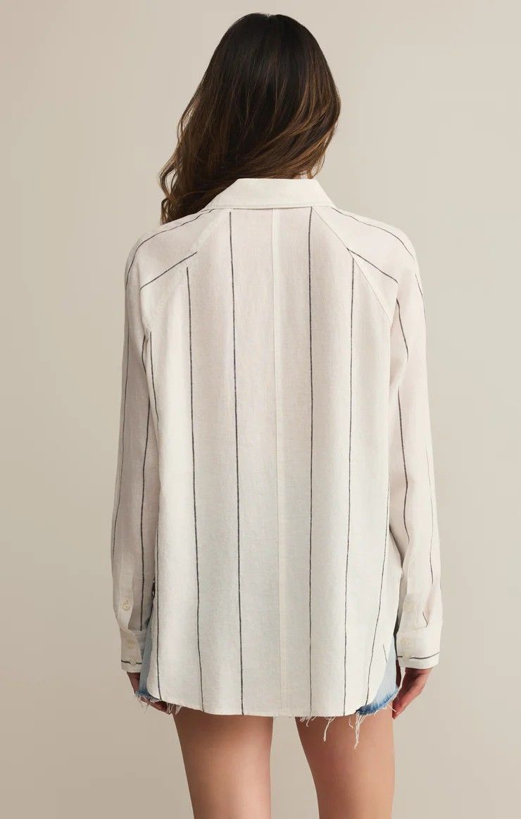 White Black Perfect Line Top