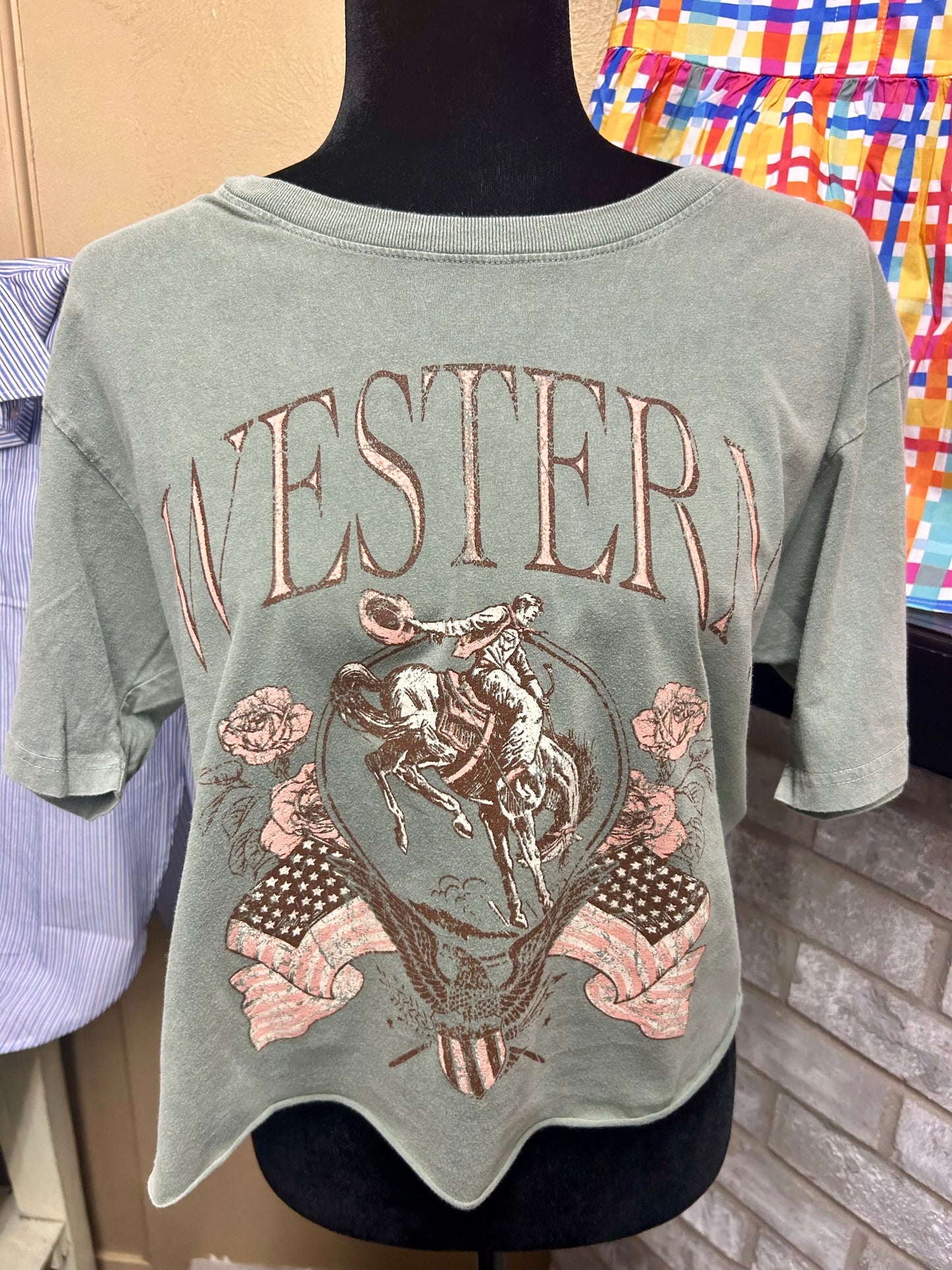 Olive Western Horseshow Tee