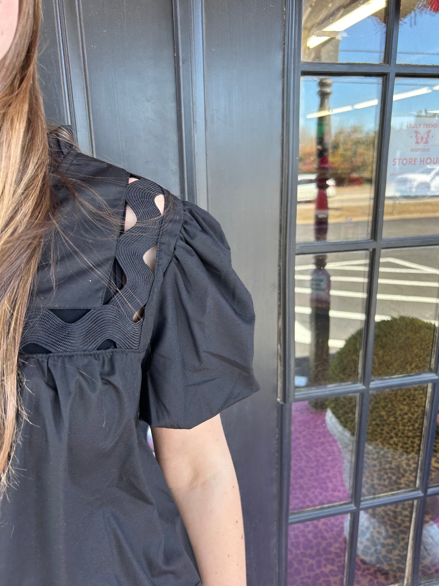Black Rick Rack Top