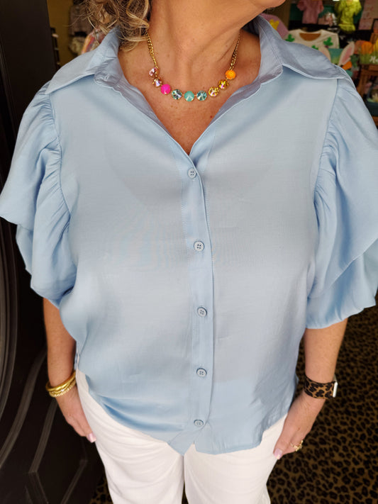 Light Blue Wrynn Top