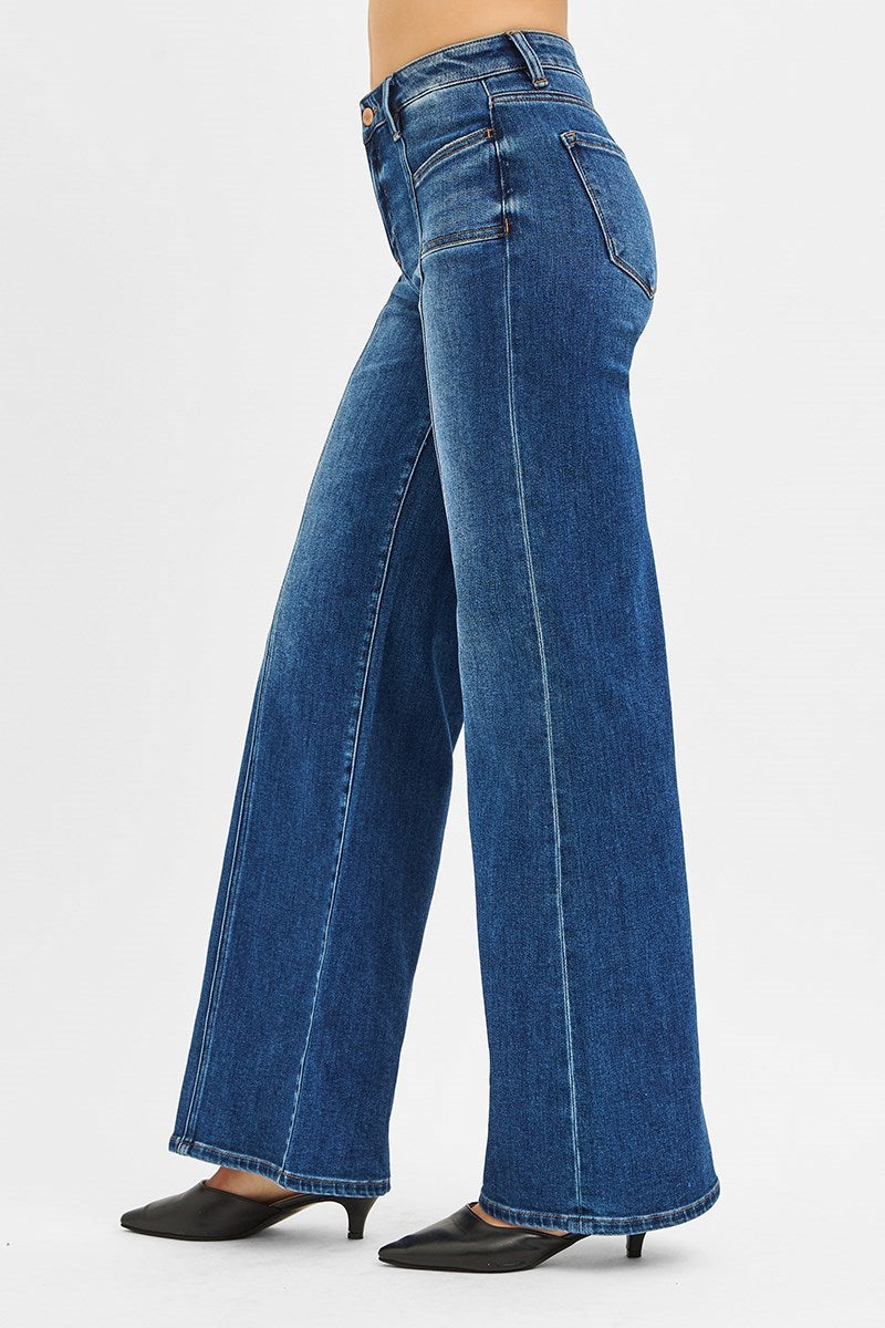 Black Patch Pocket Wide Jean