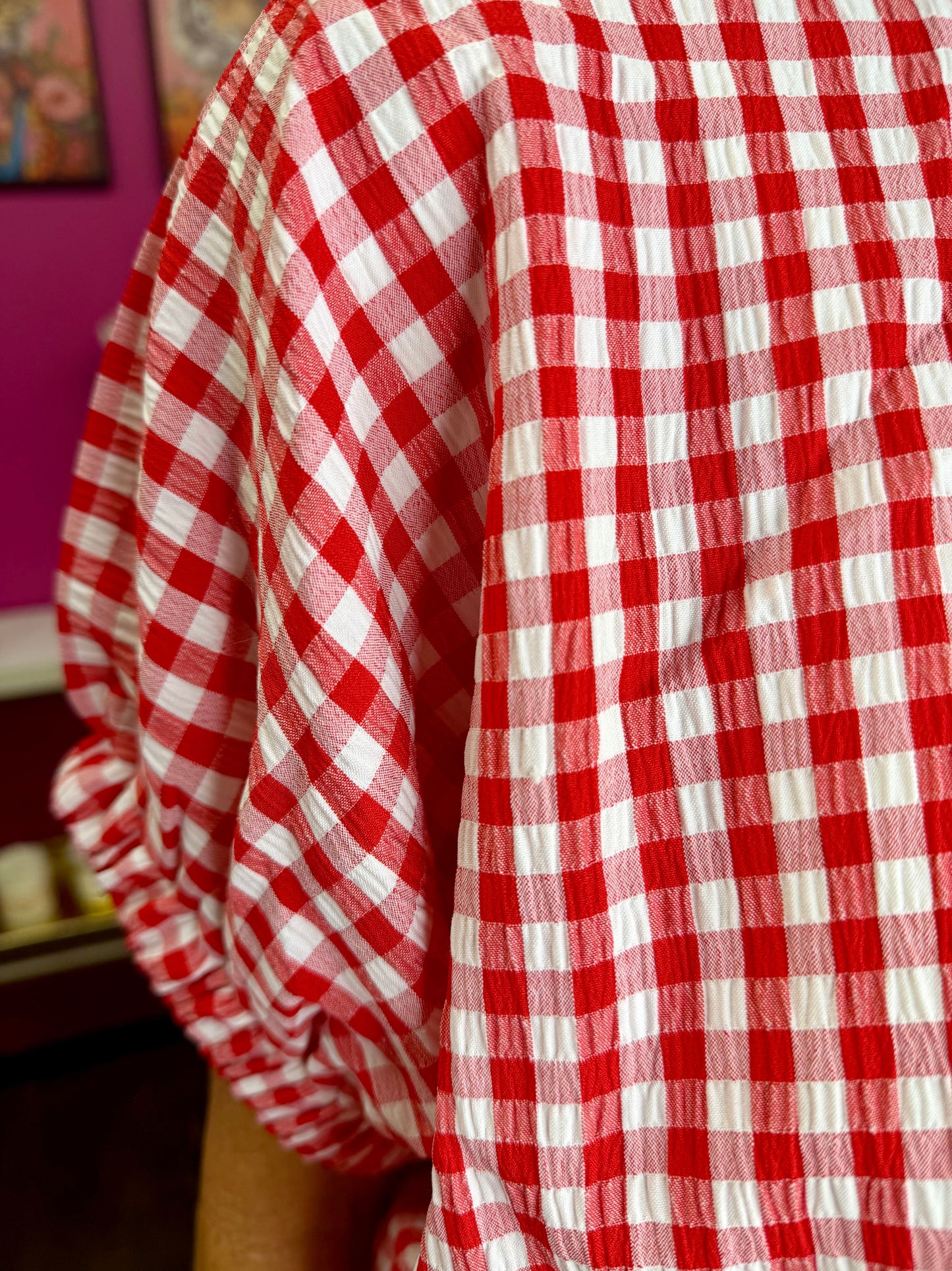 Red Gingham Skirt Set