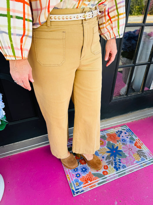 Khaki Audrey w/Front Pockets