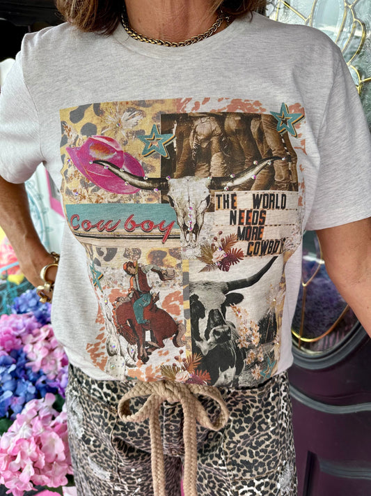 Cowboy Collage Tee