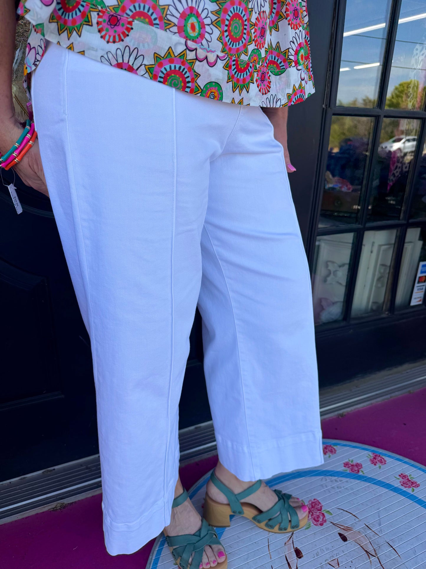 Audrey White Crop Pant